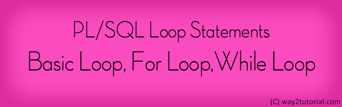 PL/SQL Loop Statements BASIC loop FOR loop WHILE loop
