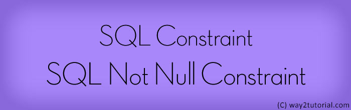 SQL NOT NULL