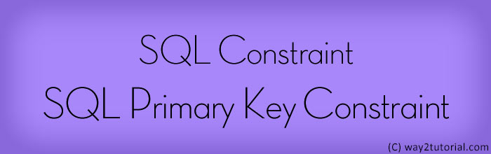 SQL Primary Key Constraint