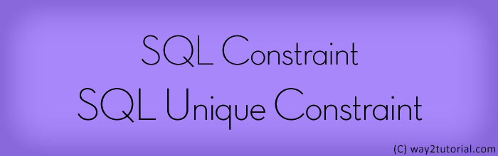 SQL UNIQUE Constraint