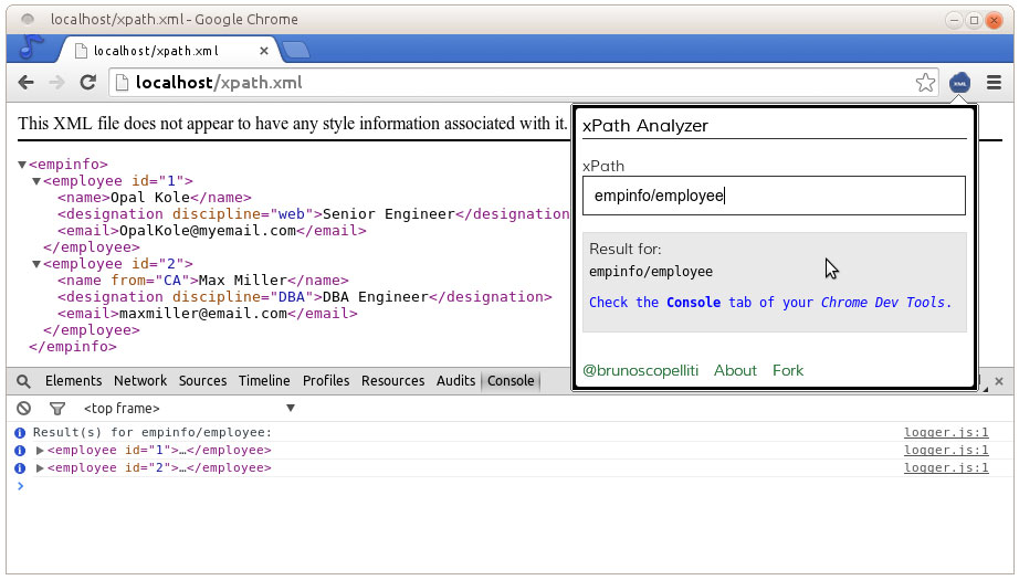 XPath Chrome Addons